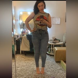 TopShop Bleached Ripped Jamie Moto Jeans